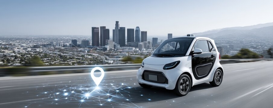 Autonomous Car, Self-Driving, EV, Cityscape, Future Tech