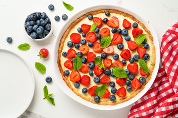 Tart with fresh berry mix.