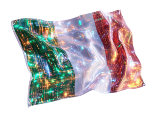 Digital Italian flag waving in the wind