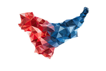 Abstract polygonal map, gradient color