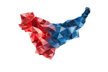 Abstract polygonal map, gradient color