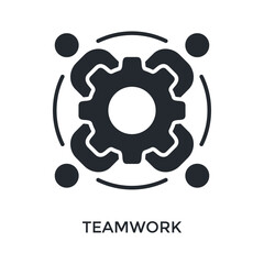Teamwork Icon Glyph Style. Vector Illustration For Graphic Design