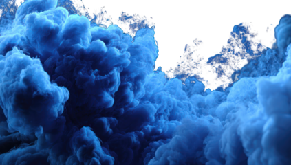 Deep blue ink clouds in motion