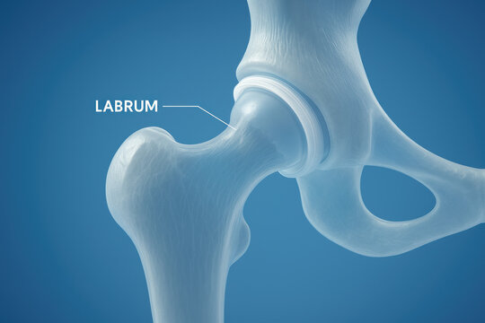 Hip Joint Anatomy with Labrum, Illustration