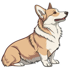 Fototapeta premium Adorable Corgi Dog Illustration A Charming Canine Companion
