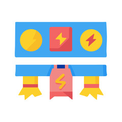 Abstract illustration of electricity theme design with vibrant colors