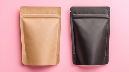 Blank food packaging pouches mockup