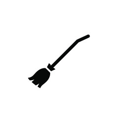 Black witch broomstick icon magic flying