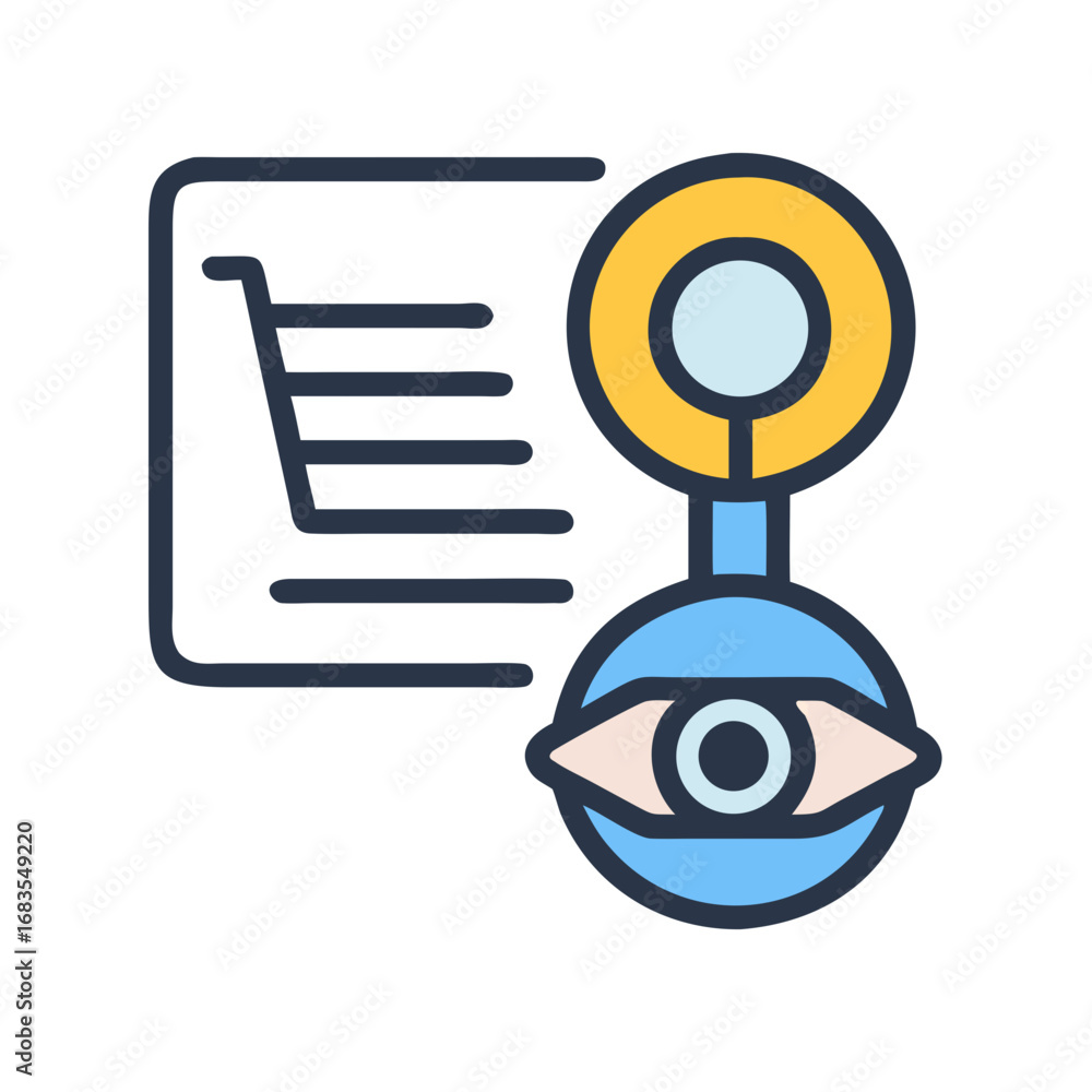 Poster ecommerce website page view tracking and customer monitoring concept