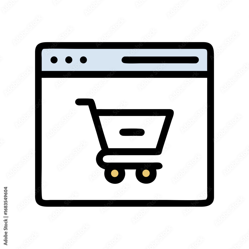Aufkleber flat vector representation of website interface, black background