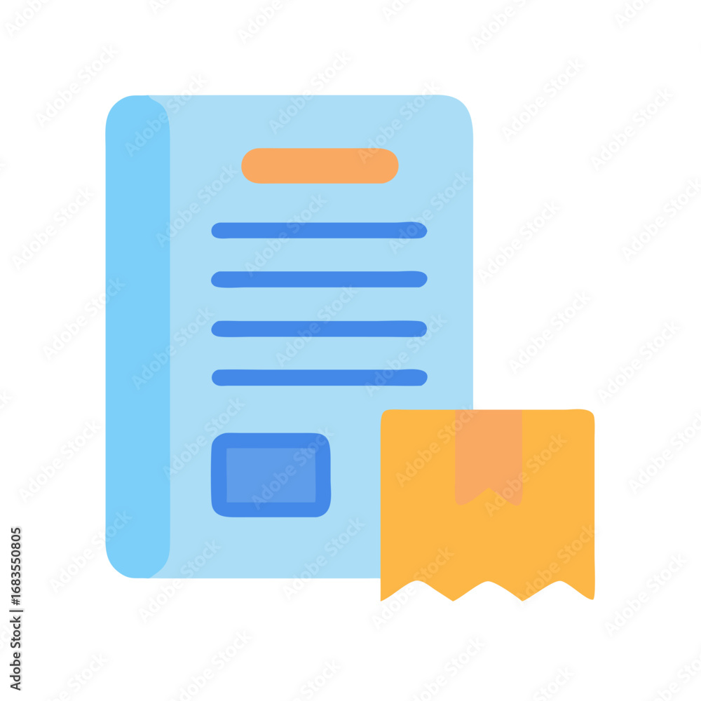 Poster document with box symbolizing information and logistical details