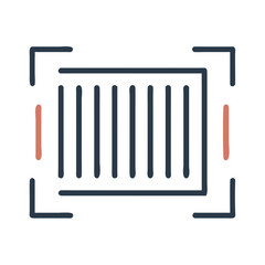 Stylish Barcode Scanner Icon on Black Background Illustration