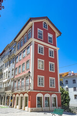 Coimbra, beautiful city in Portugal, typical houses in the historical center

