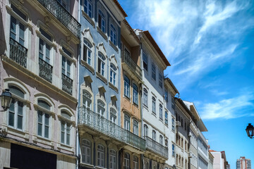 Coimbra, beautiful city in Portugal, typical houses in the historical center
