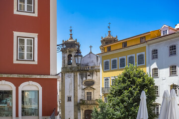 Coimbra, beautiful city in Portugal, typical houses in the historical center
