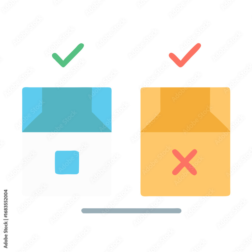 Poster digital flat design showing correct and incorrect options clearly
