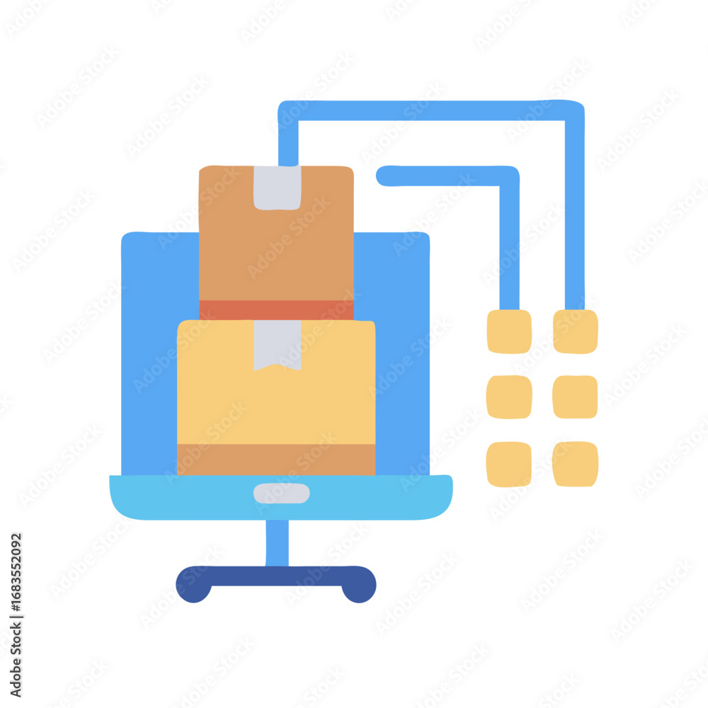 Poster online order and delivery tracking via computer screen display