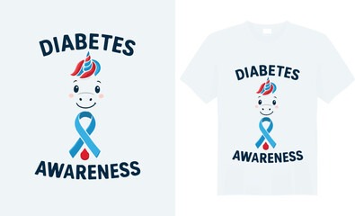 “A bold and inspiring Diabetes Awareness T-shirt featuring the iconic blue circle symbol, empowering slogans, and creative graphics that spread hope, strength, and support for the diabetes community.”