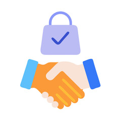 Business deal and product completion concept on black background