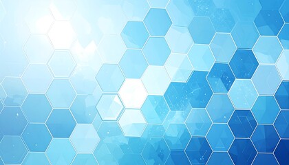 Obraz premium A seamless pattern of interconnected light blue hexagons, showcasing a delicate, technical design.