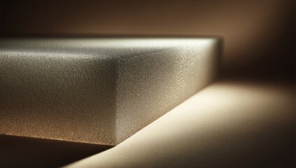 Close-up of light gray foam block, lit from below