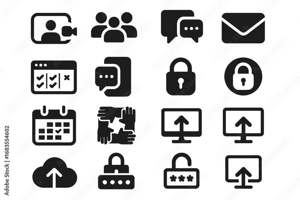 Poster video vector email nomad app digital sharing tools messaging drive project cloud