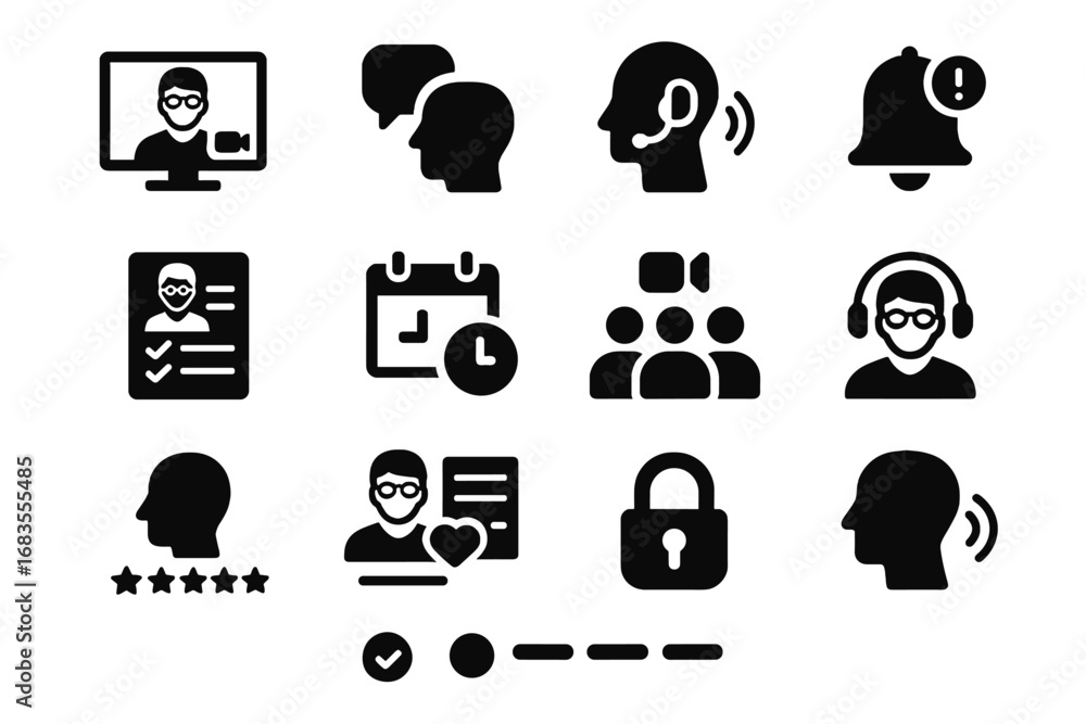 Aufkleber messaging icon icons user digital notification therapy appointment vector call reminder summary