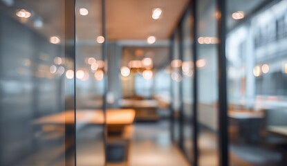 Obraz premium Blurred interior view of a modern office space