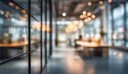 Obraz premium Blurred view of a modern open office space