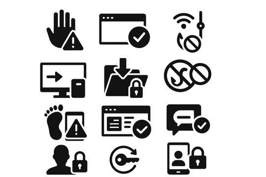 Cyber profile download vector secure fake authentication safety privacy password icon moderation