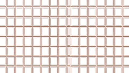 A repeating pattern of square tiles, exhibiting a light beige border around each white interior square.