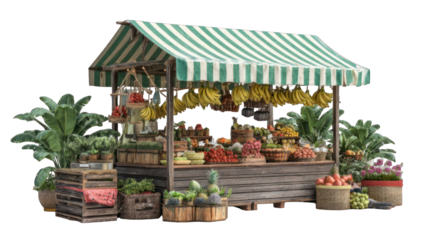 A market stall overflowing with fresh produce