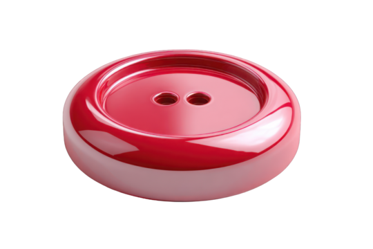 Red button, glossy, round - Powered by Adobe