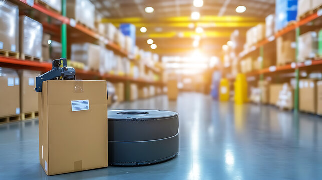 Automated Robot Transporting Box in Warehouse