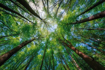 Lush forest canopy viewed from below (1)