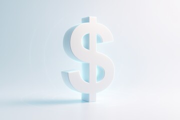 Obraz premium Dollar Symbol: A gleaming dollar sign, rendered with a soft and inviting, illuminated in a bright, clean and simple style, reflecting prosperity and financial growth.