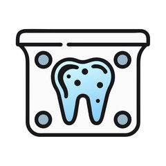 Dental X-Ray illustration with tooth on white background