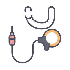 Minimalist illustration of a medical stethoscope on a black background