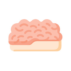 Stylized brain icon illustration on black background for design