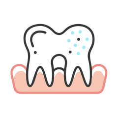 Tooth decay illustration depicting dental health issue on black