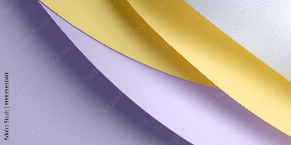 Poster aesthetic curves of pastel papers creating abstract shapes and shadows. these delicate shapes and gr