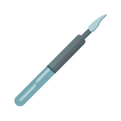 Illustration of a surgical scalpel on black background