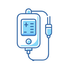 IV Drip Illustration on Black Background for Healthcare Concepts