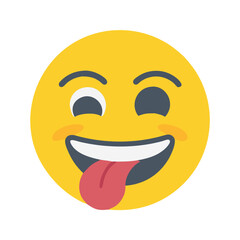 Playful winking emoji with tongue sticking out illustration