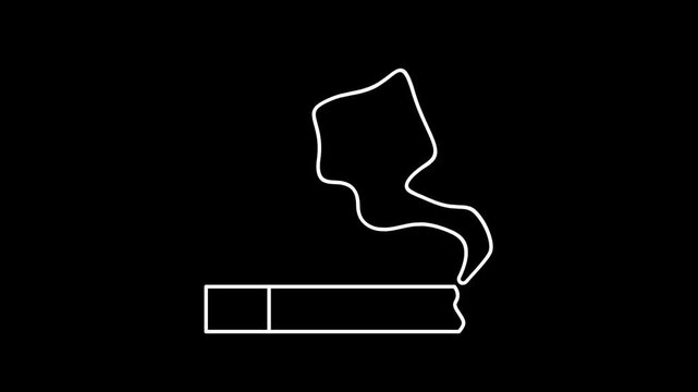 Animated cigarette icons in thin line style