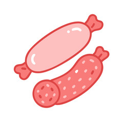 Cartoon sausage with cute design on black background