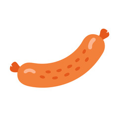 Stylized cartoon sausage illustration on a black background