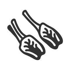 Two stylized bok choy vegetables on a black background