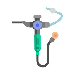 Minimalist endoscope illustration on black background depicting medical technology