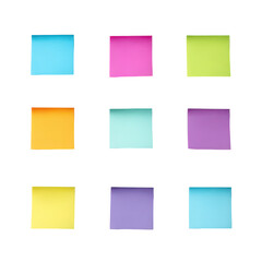 Fototapeta premium Colorful Sticky Notes Arranged for Organized Planning and Creative Ideas on transparent background